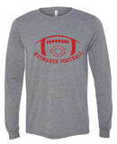 Haymaker Red Football Long Sleeve Bella Canvas Tee