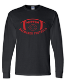 Haymaker Red Football Long Sleeve Gildan Tee