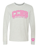 CCHS Pink Varsity Long Sleeve Bella Canvas Tee