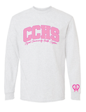 CCHS Pink Varsity Long Sleeve Gildan Tee