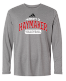 Property of Haymaker Volleyball Adidas Long Sleeve Tee